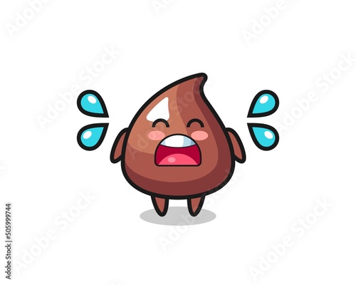 choco chip cartoon illustration with crying gesture