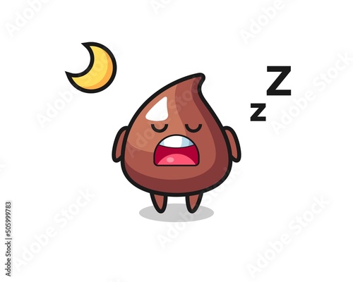 choco chip character illustration sleeping at night