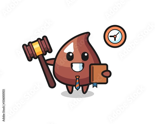 Mascot cartoon of choco chip as a judge