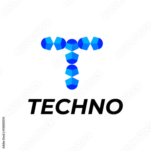 letter t corporate modern tech logo identity