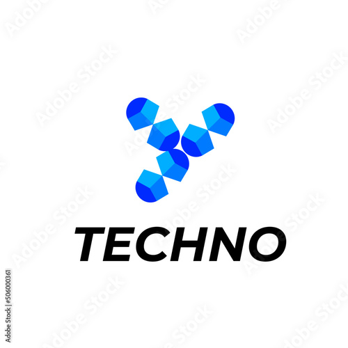 letter y corporate modern tech logo identity