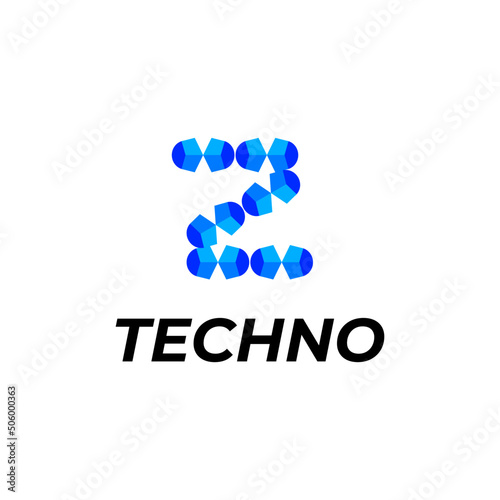 letter z corporate modern tech logo identity