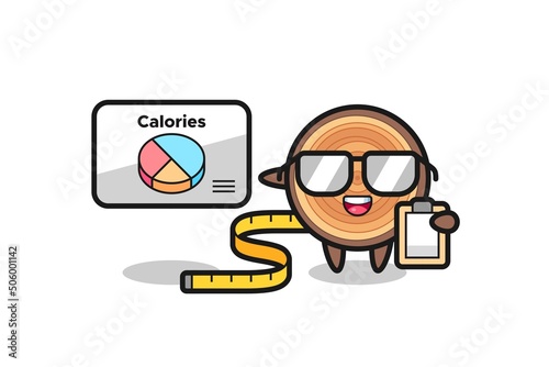 Illustration of wood grain mascot as a dietitian