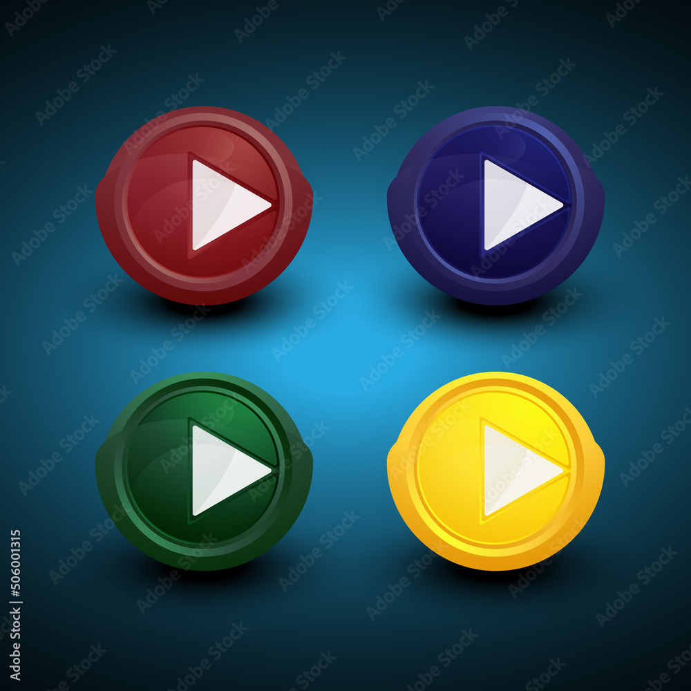 set of gradient play button logo perfect for dogotal developer tools set of gradient play button logo perfect for dogotal developer tools