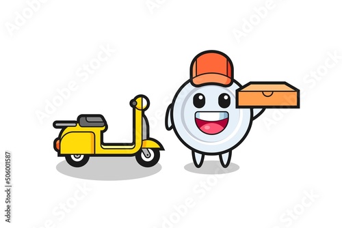 Character Illustration of plate as a pizza deliveryman