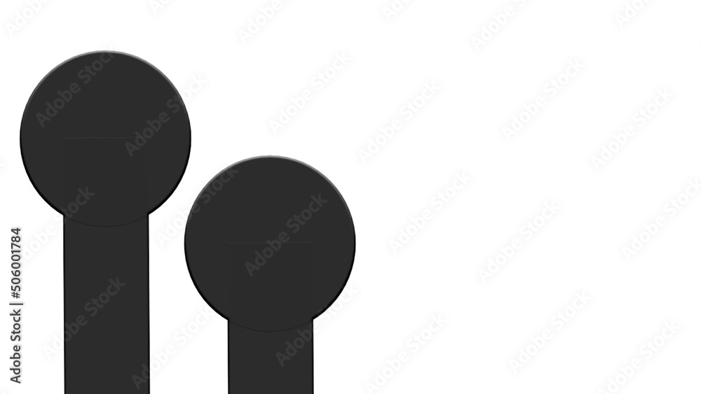 Two 3D illustration abstract design in black and white Two 3D illustration abstract design in black and white