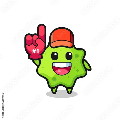 splat illustration cartoon with number 1 fans glove