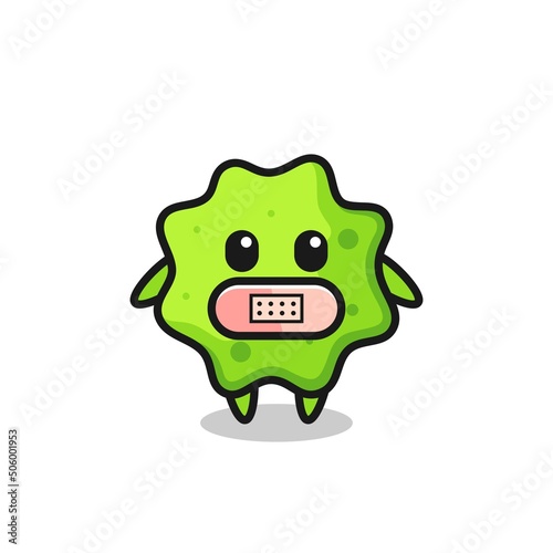 Cartoon Illustration of splat with tape on mouth
