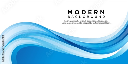 Abstract modern wavy blue background vector for banner and other design template