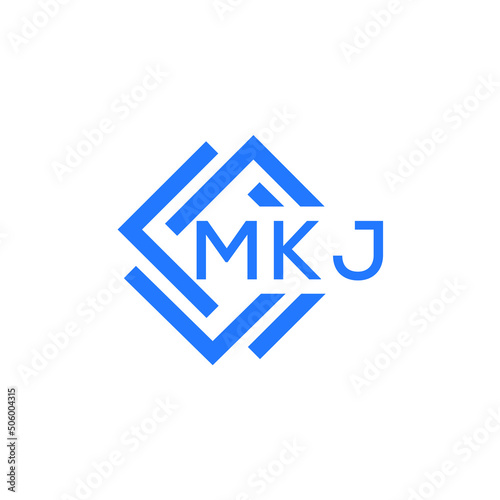 MKJ technology letter logo design on white  background. MKJ creative initials technology letter logo concept. MKJ technology letter design. photo