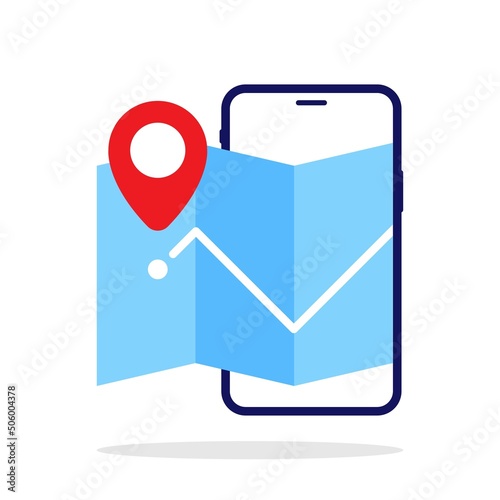 enable location on smartphone concept illustration flat design vector eps10. modern graphic element for landing page, empty state ui, infographic, icon