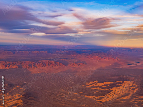 Aerial view of the Meadview city and Canyon landscape photo