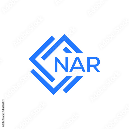 NAR technology letter logo design on white  background. NAR creative initials technology letter logo concept. NAR technology letter design. photo