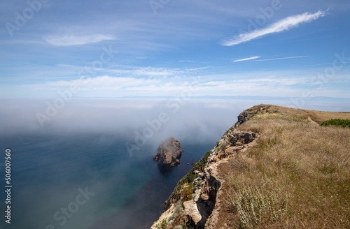 Small boulder formation off the shore of Santa Cruz Island in the Channel Islands National Park just off the west coast of southern California United States