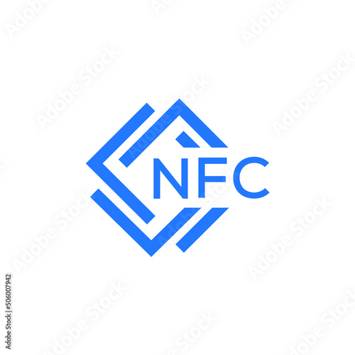 NFC technology letter logo design on white  background. NFC creative initials technology letter logo concept. NFC technology letter design.