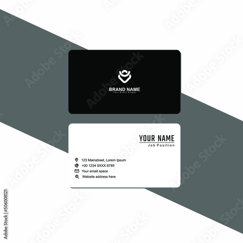 Modern Black solid business card template
