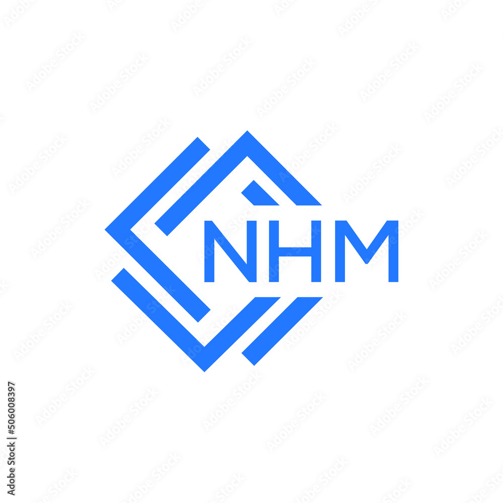 NHM technology letter logo design on white  background. NHM creative initials technology letter logo concept. NHM technology letter design.
