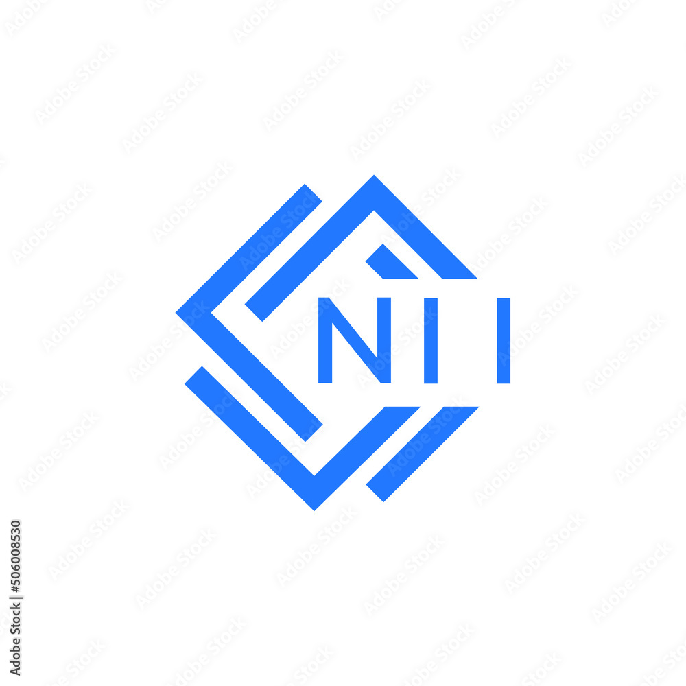 NII technology letter logo design on white  background. NII creative initials technology letter logo concept. NII technology letter design.
