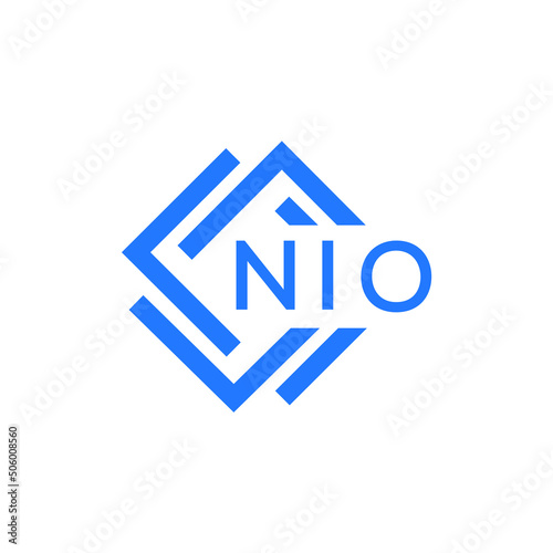 NIO technology letter logo design on white  background. NIO creative initials technology letter logo concept. NIO technology letter design.
 photo