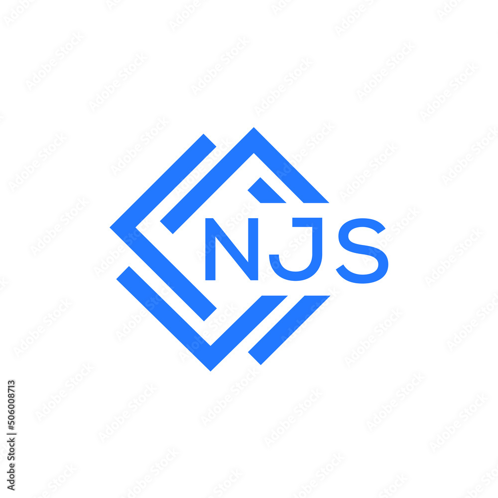 NJS technology letter logo design on white  background. NJS creative initials technology letter logo concept. NJS technology letter design.
