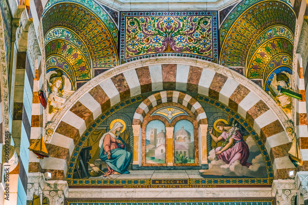 Annucniation Fresco Notre Dame de la Garde Church Marseille France