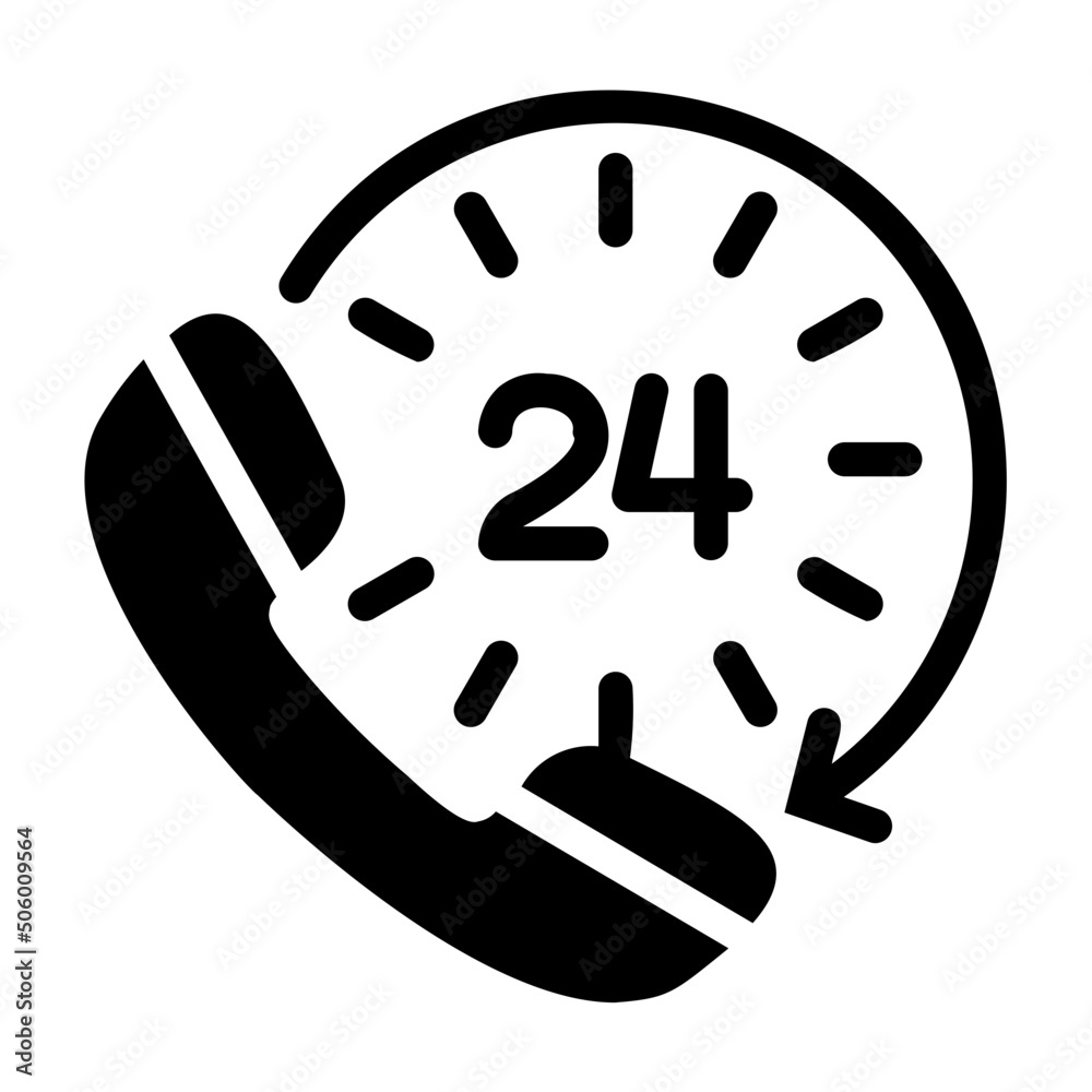 24 hours line icon
