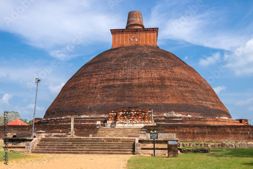 Ancient stupa (dagoba) of Jetavana on a sunny day. Anuradhapura. Sri Lanka