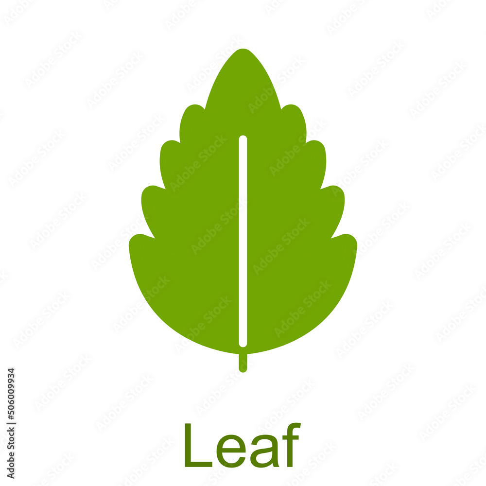 Simple green glyph leaf icon.