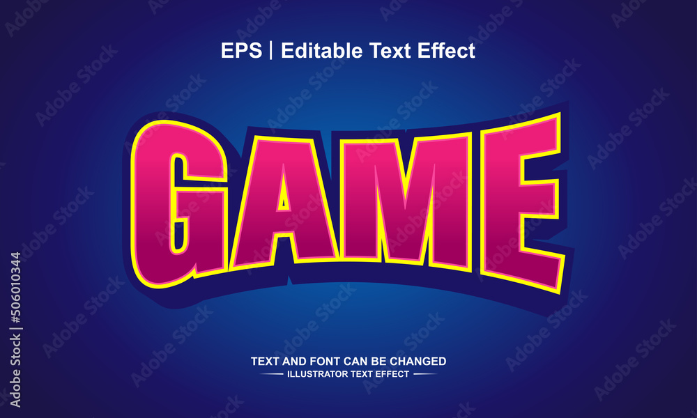 Game editable text effect
