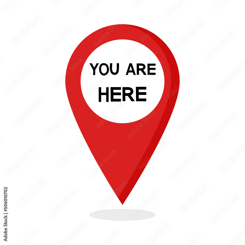 You Are Here Location Pointer on white background. You Are Here Location Pointer on white background.