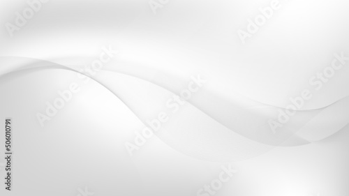 Abstract background smooth white and gray dynamic wave lines technology connection network