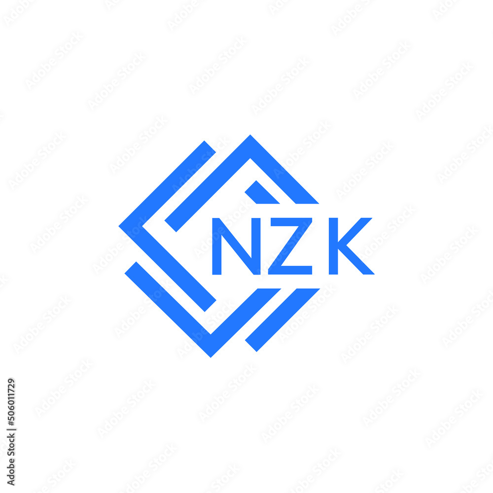 NZK technology letter logo design on white  background. NZK creative initials technology letter logo concept. NZK technology letter design.
