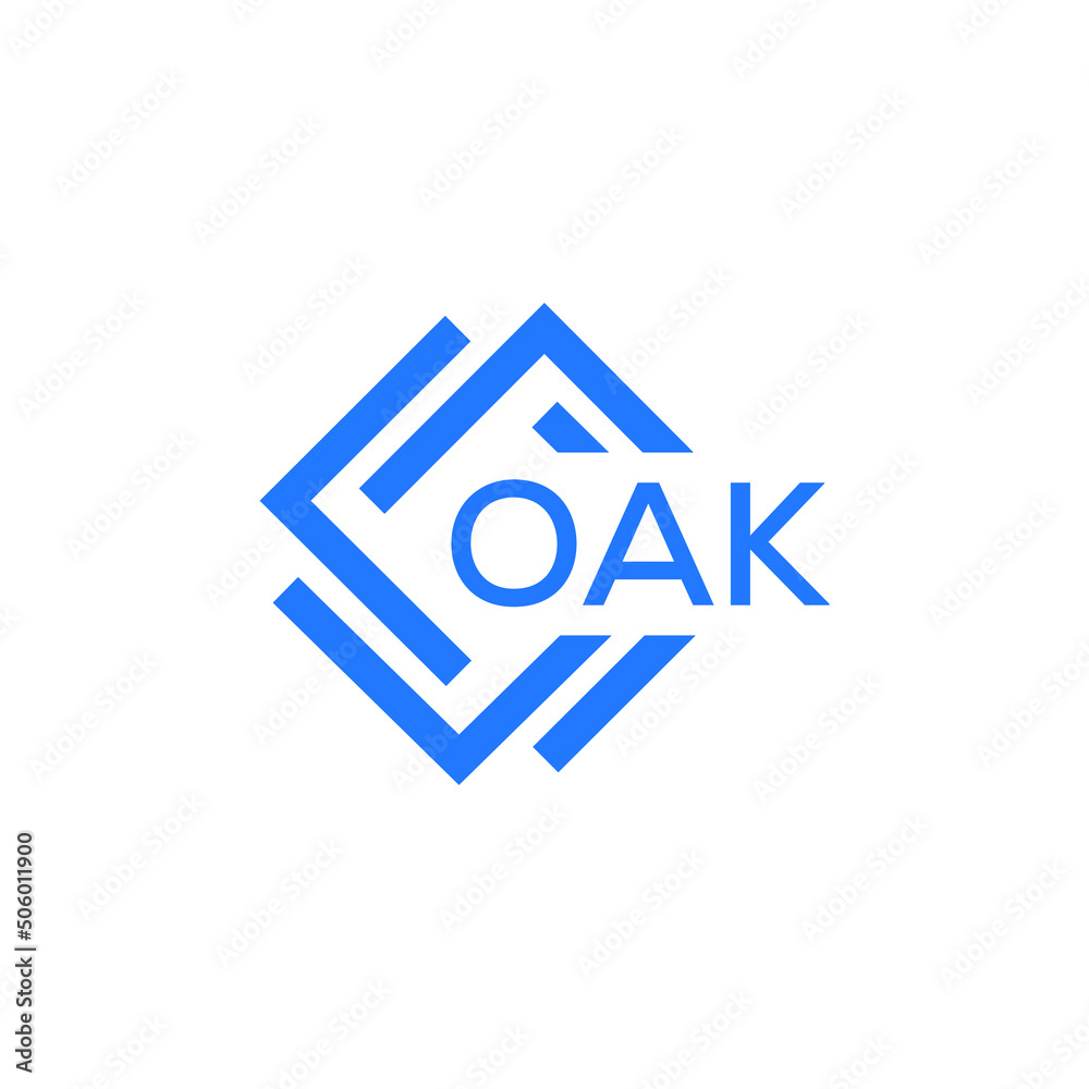 Obraz premium OAK technology letter logo design on white background. OAK creative initials technology letter logo concept. OAK technology letter design. 