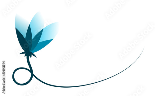 A symbol of a stylized garden flower. #506012544