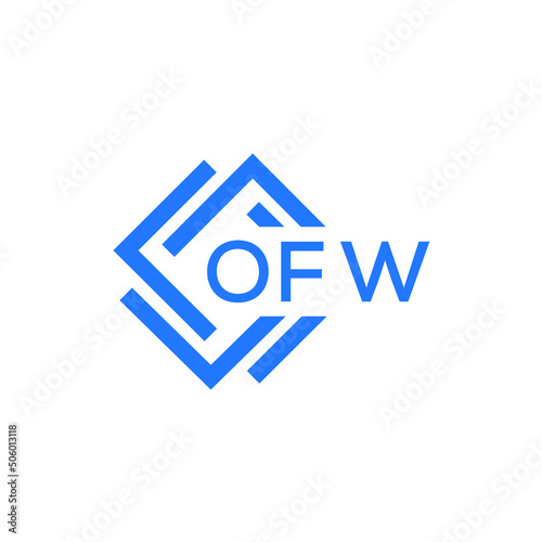 OFW technology letter logo design on white  background. OFW creative initials technology letter logo concept. OFW technology letter design. photo