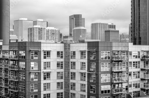 Urban buildings in Black and White.