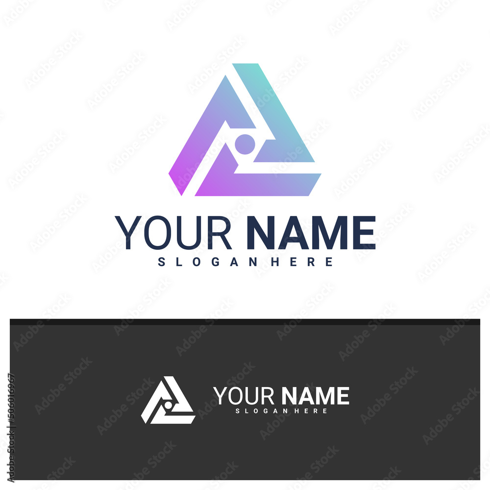 Letter A triangle logo design vector, Creative Triangle logo concepts template illustration. Letter A triangle logo design vector, Creative Triangle logo concepts template illustration.