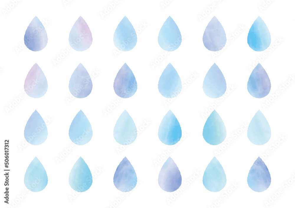 虹色の雨・水滴・しずくのイラスト素材 虹色の雨・水滴・しずくのイラスト素材