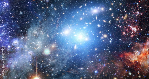 Fototapeta Naklejka Na Ścianę i Meble -  Starry sky at night. Stars and deep space in the sky. Galactic and nebula view. Elements of this iamge furnished by NASA