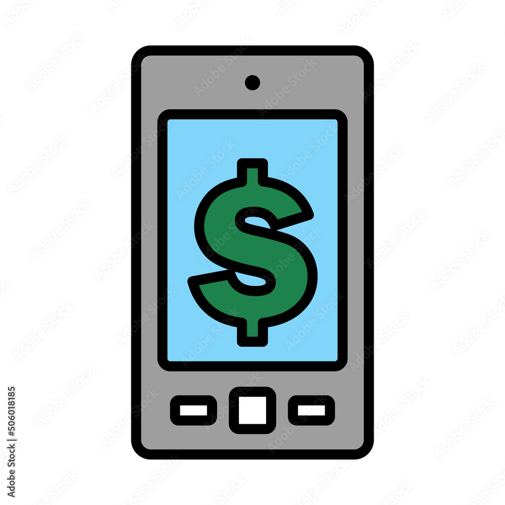 Smartphone With Dollar Sign Icon Smartphone With Dollar Sign Icon
