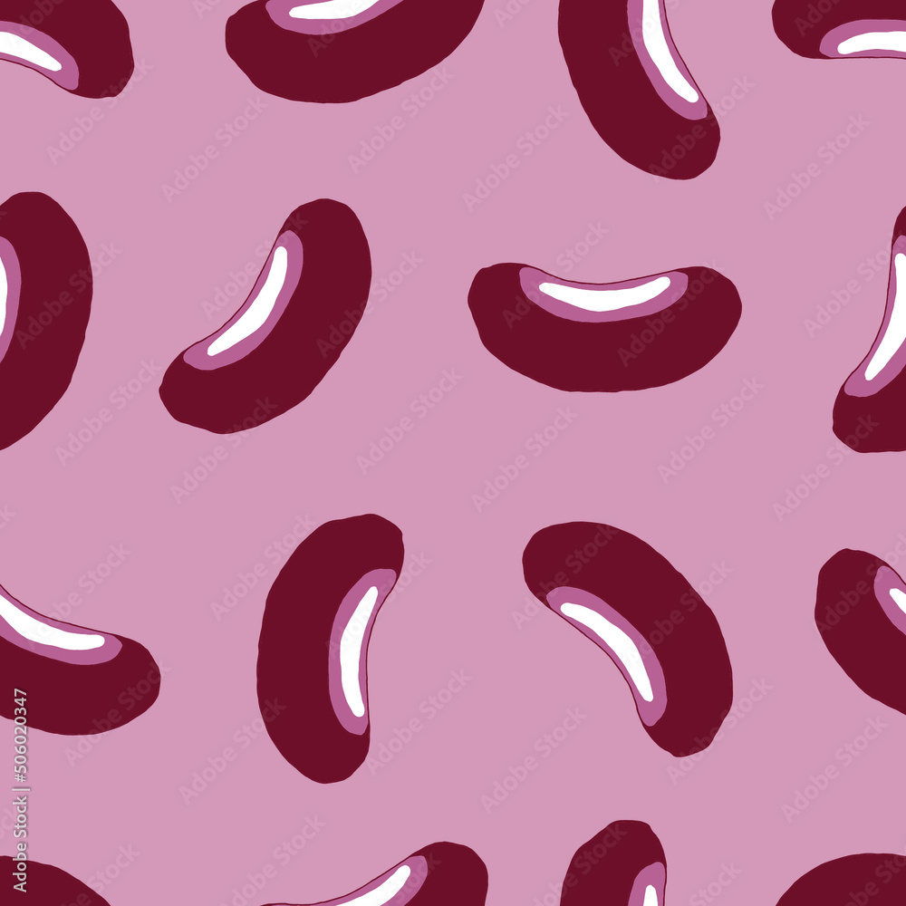 Beans reed seed with hand drawing, purple-pink background. Vector illustrator Beans reed seed with hand drawing, purple-pink background. Vector illustrator