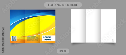 Ukraine background. Tri fold brochure layout . Abstract yellow and blue background with wave brochure design or flyer