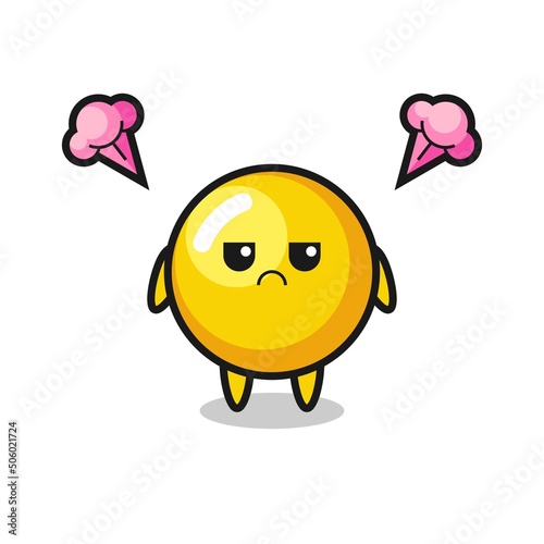 annoyed expression of the cute egg yolk cartoon character