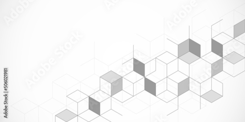 The graphic design element and abstract geometric background with isometric vector blocks