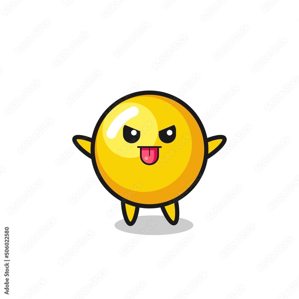 naughty egg yolk character in mocking pose naughty egg yolk character in mocking pose