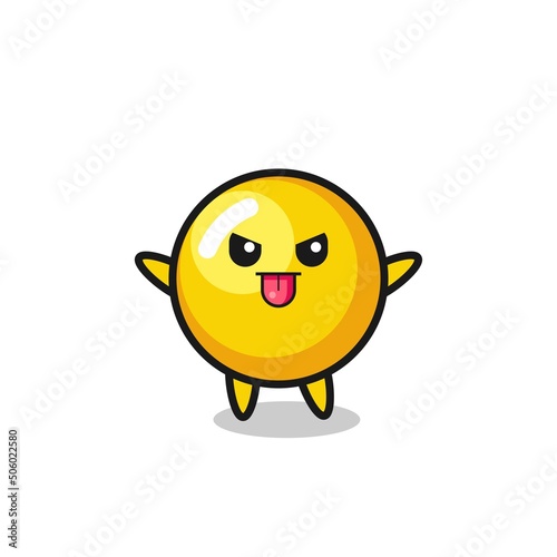 naughty egg yolk character in mocking pose