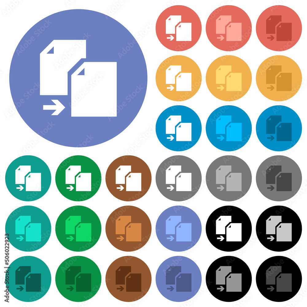 Copy document solid round flat multi colored icons Copy document solid round flat multi colored icons