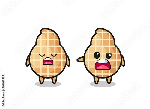 illustration of the argue between two cute peanut characters