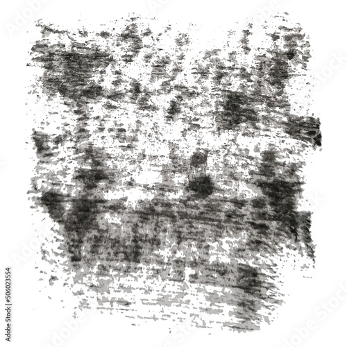 Dense grunge vector texture. Isolated, on a white background. Scratches, paint stains, smears. Ink. Vintage effect.