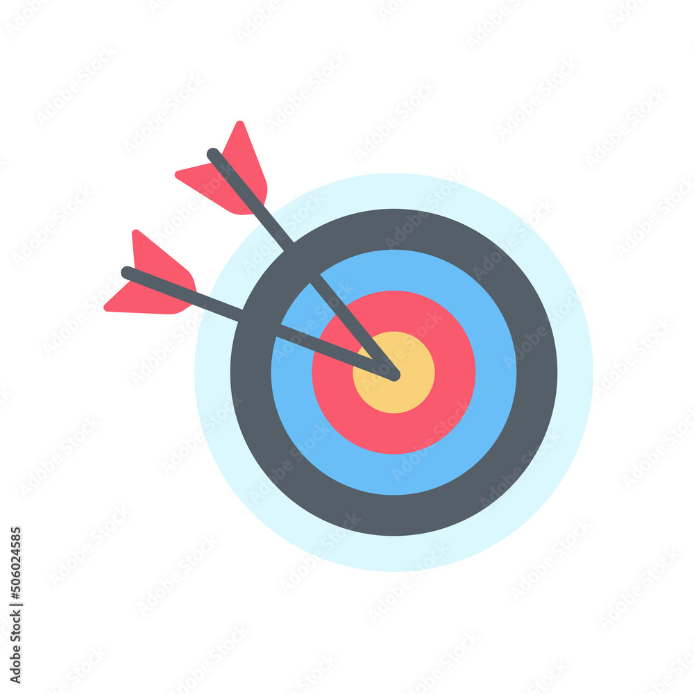 Arrows shot to the center of the target. business goal setting concept Arrows shot to the center of the target. business goal setting concept
